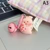 Cute Cartoon Pink Pig Keychain With Bell Pendant Little Pig Model Key Ring Jewelry Gift Decoration Accessories Children Gifts