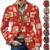 Men's Ugly Christmas Corduroy Warm Pocket Suit Jacket Cardigan Men's Casual Suit