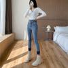 Winter Thick Velvet High Waist Skinny Women Jeans Simple Fleece Warm Slim Fit Stretch Button Ladies Casual Denim Pencil Pants