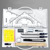 Mechanical Engineering Drafting Drawing Tool Set Industrial Design Toolkit with Pencil Sharpener Art Knife Rulers Compass Drawing Template