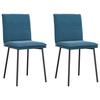 VidaXL Dining Chairs Set of 2 Blue Velvet, Chair, Living Room Chair, Accent Chair, Kitchen Chair, Dining Seat 4101254