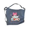 Literary Cute Puppy Cartoon Embroidered Striped Canvas Bag Student Shoulder Messenger Bag Female