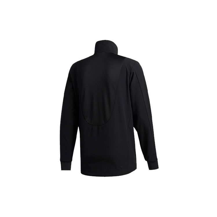 Adidas Cool Touch Striped Stand Collar Logo Jacket Men Outerwear Black GE3424