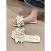 Slippers Women's Summer Outer Wear 2025 New High-end Fashion Ins Trendy Fairy Style Pearl Flat Bottom Sandals