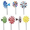 P82D Wrought Iron Rotating Windmill Metal Wind Spinner Landscape Ornament for Outdoor Courtyard Yard Lawn Pinwheel Decor