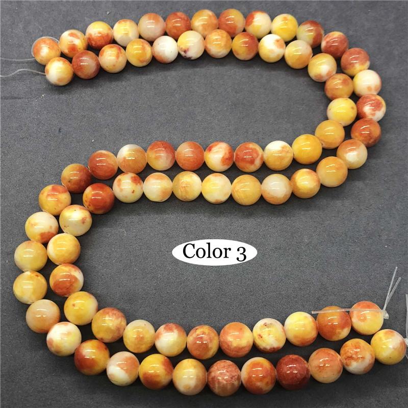 4-color Natural Persian Chalcedony Loose Beads DIY Bracelet Necklace Beads
