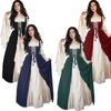 Retro European & American Renaissance Lace-Up Robe Dress - Medieval Court Performance Gown