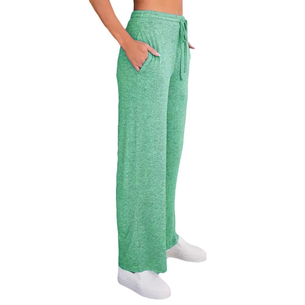 Women's High-waist Lace-up Loose Straight Trousers