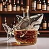 Whiskey Bottle Decanter 3D Carved Shark Design Decorative Liquor Bottle Wine Beer Container Home Bar Centerpiece Decor