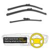 3PCS For SKODA Yeti 2009-2019 24" 19" 11" Front Rear Wiper Blades Windshield Windscreen Window Cutter Accessories 2013 2014 2015 2016 2017 2018 2019