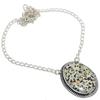 Dalmation Jasper Handmade 925 Sterling Silver Jewelry Necklace 18" B0F62
