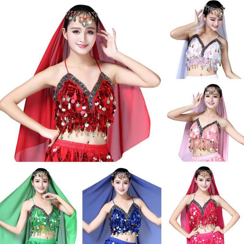 Belly Dance Bras Sequined Beaded Tops Dancing Costume Fringe Costume