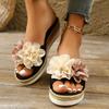 Mix Color Flower Wedge Sandals for Women Summer 2025 Fashion Platform Slippers Woman Lightweight Non Slip Beach Sandalias Mujer