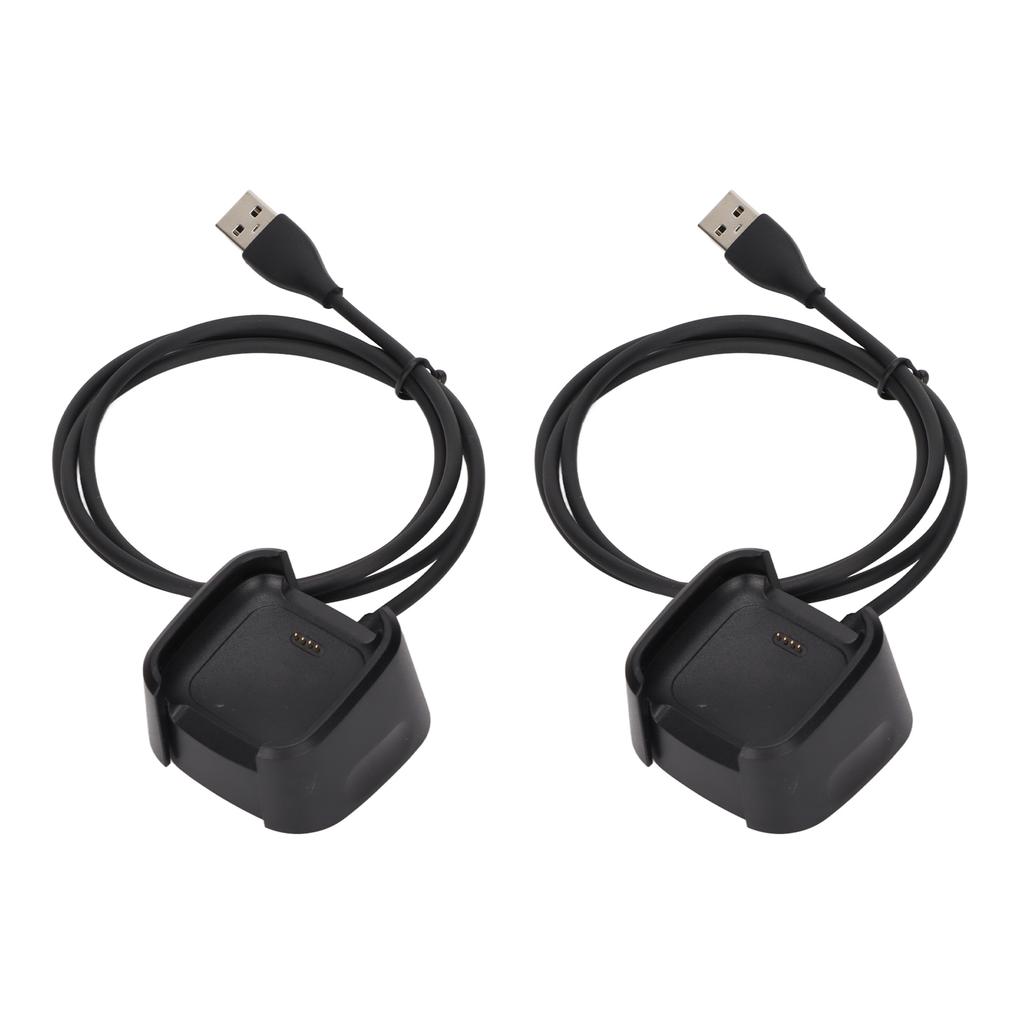 2Pcs Charger USB Charging Cable Dock Stand for Fitbit Versa 2 Health and Fitness Smartwatch