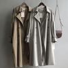 Elegant Classic Long Trench Coat Women Autumn Chic Khaki Double Breasted Pockets Jackets Korean Simple Design Casual New Clothes Winter