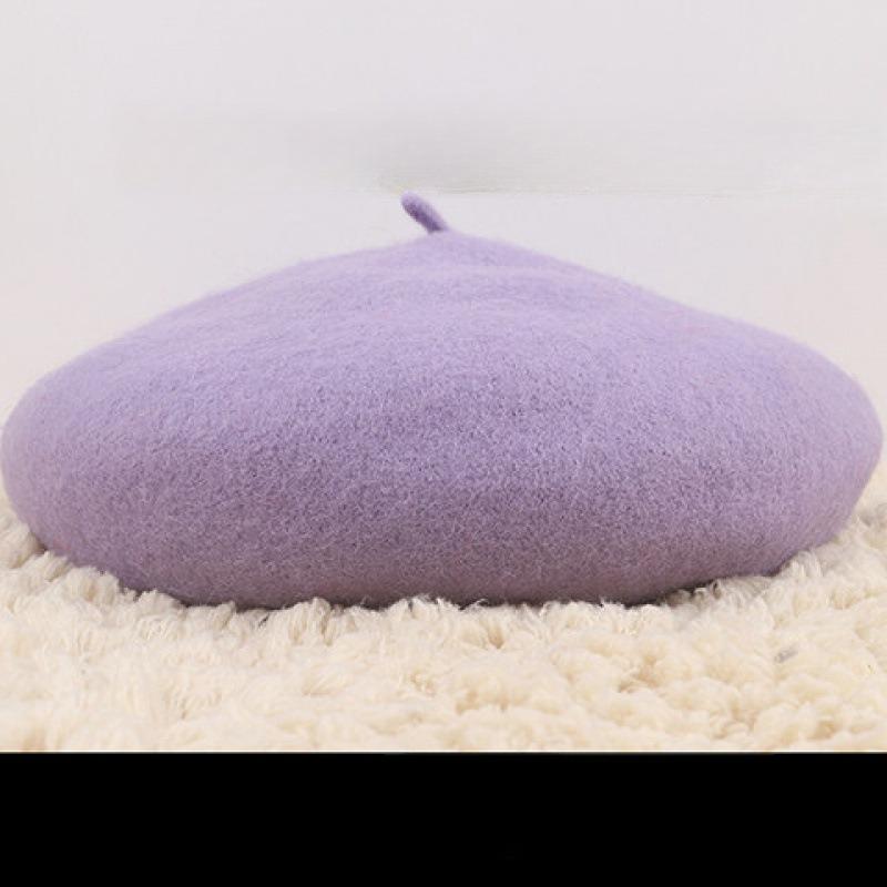 New Women's Korean Style Fashionable Spring Autumn Yarns Beret Hat Solid Color Thickened Warm Vintage Artistic Hats