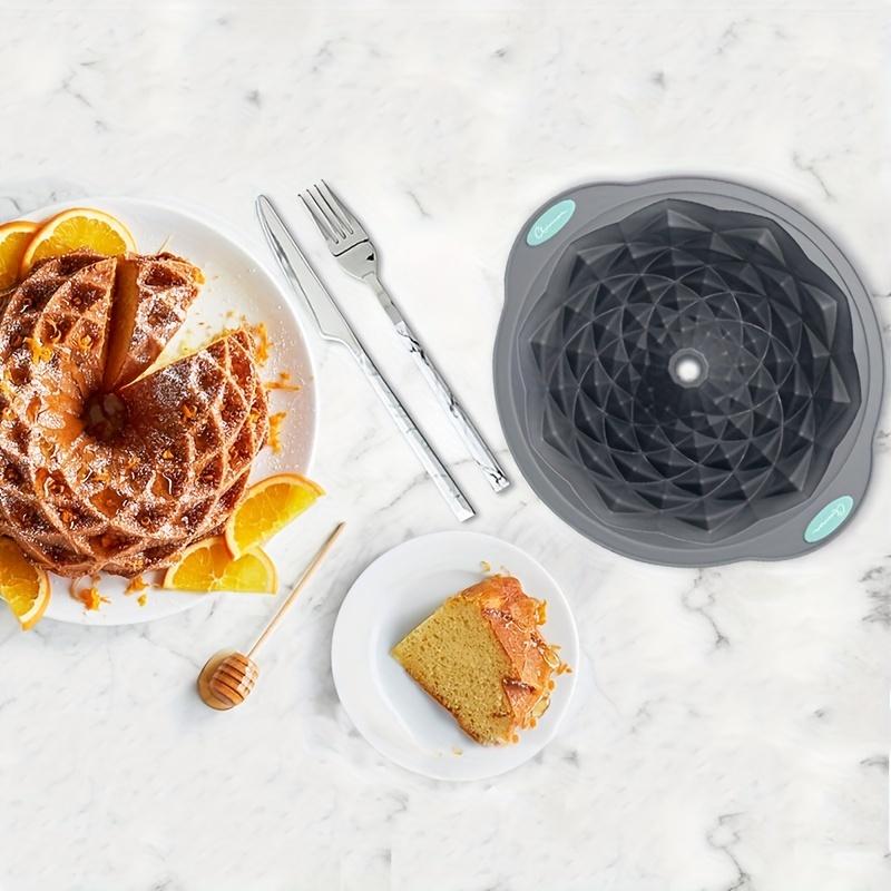 Silicone Charlotte Cake Pan Reusable Mold Fluted Cake Pan Nonstick Round Molds for Shortcake Cheesecake Brownie Tart Pie