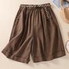 Summer Slimming Elastic Waistband Loose Wide Leg Casual Shorts Women's