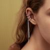 European And American Flow Three-Layer Fringed Ear Clips, No Ear Piercings, Cold Wind Long Chain Earrings, Temperament Elf Ear Clips