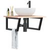 VidaXL Wall-mounted Vanity Shelf Steel and Solid Oak Wood 3302631