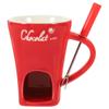 Heater Chocolate Melting Oven Ice Cream Pot Ceramic Fondue Cheese Warmer Hot Red Melter Fork Pots