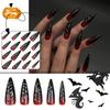 Women's Halloween Rendering Extra Long Pointed Gradient Wearable Nail Plate(Glue 2ml)