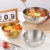 2Pcs Stainless Steel Noodles Salad Bowl Silver Gold Kitchen Fruit Ramen Bowls Egg Mixing Food Container Korean Tableware 15/20cm