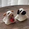 1/2Pcs Halloween Crochet Ghost Dog Doll Mini Handmade Knitting Pumpkin Ghost Puppy Doll Home Office Desktop Animal Decoration Ornament