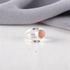 Natural Peach Moonstone Gemstone 925 Sterling Silver Boho Jewelry Handmade Ring RR-68-30