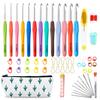 Inscraft Crochet Hook and Knitting Needle Sewing Rope Knitting Yarn Row Row Storage Case Handicraft Basic Introductory Kit 73-piece Set, Needle,