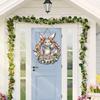 Yousheng Easter Welcome Door Sign Gnome Bunny Flower Egg Door Hanging Sign Front Door Hanger Wooden Spring Holiday Decorative Wall Plaque