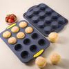 Silicone Muffin Pan With 12 Cups, Round Nonstick Cupcake Molds With Handle, Tray For Baking Muffin Cups, Cakes