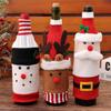 Kitchen Supplies Creative Flannelette Elderly Wine Bottle Cover, Snowman Wine Bottle Bag, Christmas Decoration, Knitted Cartoon Wine Bottle Cover
