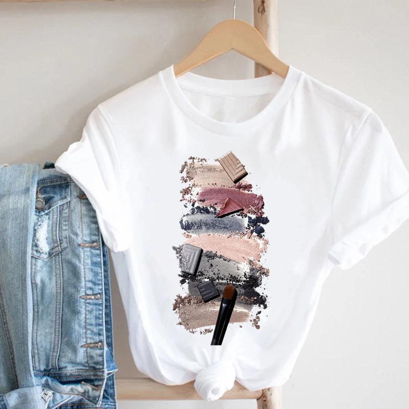 Women Crown Eye Lashes Eyelashes Summer Fashion Tshirt Short Sleeve Lady Print Tee Top Female Clothing Casual Graphic T-shirt