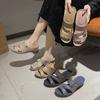 Low Heeled Slippers for Women In The Summer of 2025, New Rhinestone Sandals, Popular Women's Slippers