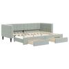 VidaXL Daybed with Trundle and Drawers Light Grey 80x200cm Velvet 3196732