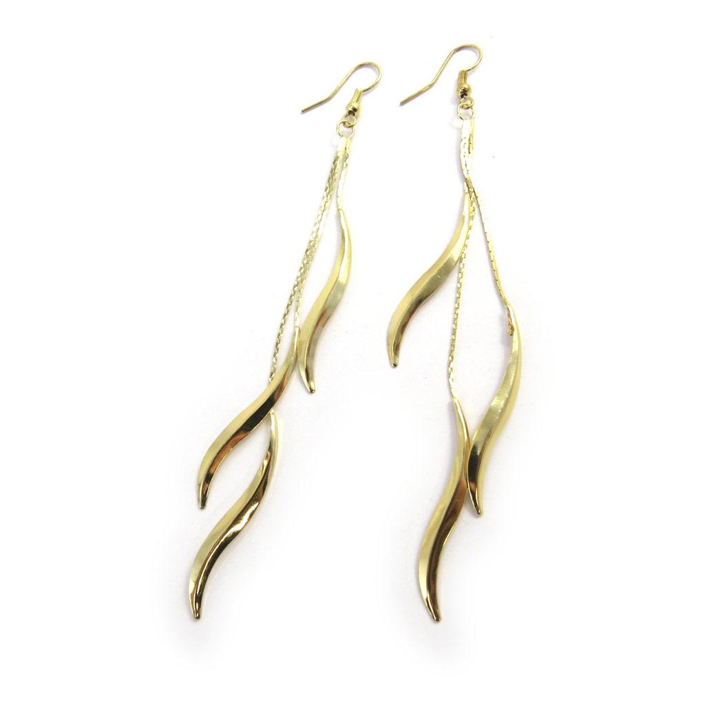Les Trésors De Lily [L9665] - Gold 'Choreography' Earrings