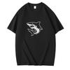 2025 New Stylized Shark Illustration Pure Tshirt Comfort Fit