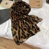 Retro Leopard Print Silk Scarf: Stylish, Thin, Long Scarf for Autumn/Winter