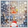 White Snowflake Santa Claus Holiday Decorations, Electrostatic Glass Door, Reindeer Stickers