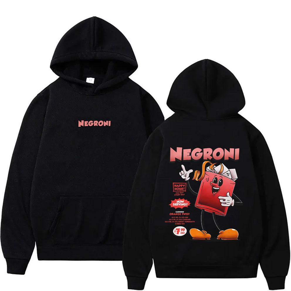 Negroni Cocktail Funny Meme Hoodie Men Women Casual Vintage Oversized Sweatshirt Unisex Humor Pullover Hoodies
