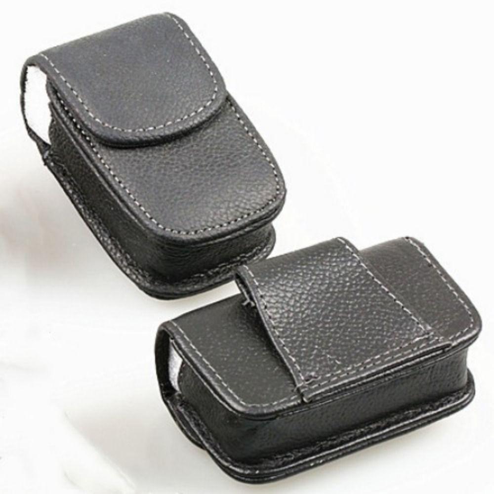 Portable Leather PU Glasses Case Belt Wearable Folding Glasses Storage Box