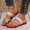 Летние плоские женские шлепанцы Новые сандалии Повседневные шлепанцы Обувь Пляжные однотонные шлепанцы Женские уличные шлепанцы с круглым носком
