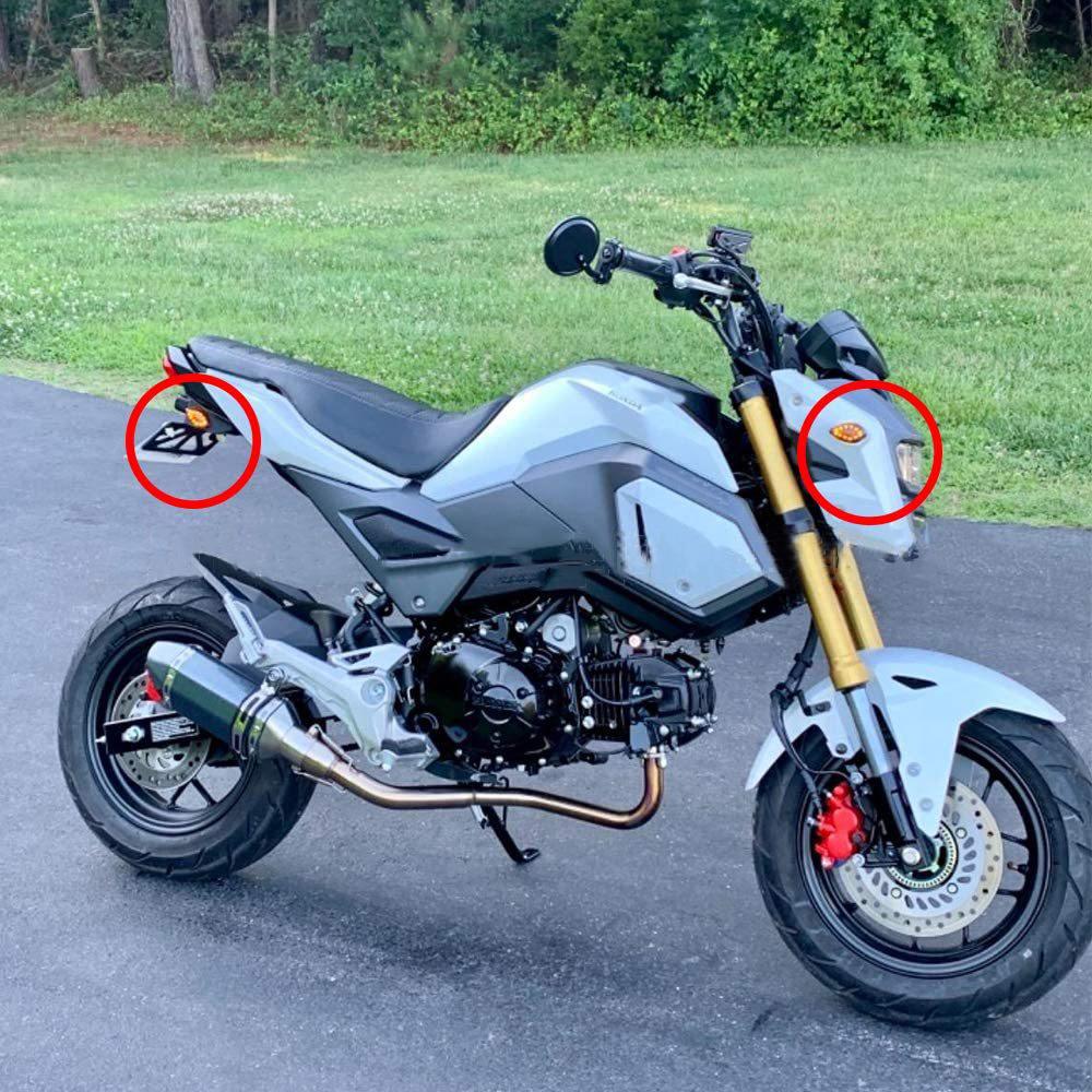 2x Smoke Flush Mount Amber LED Turn Signals Lights For 2013-2019 Honda Grom 125