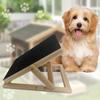 Adjustable Wooden Dog Nail Scraper & Scratch Board with Food Bowl Feeder