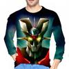 Spring and Autumn Round Neck Mazinger Z 3D Anime Robot Printed Top Fashionable Casual Long Sleeved Men's T-shirts
