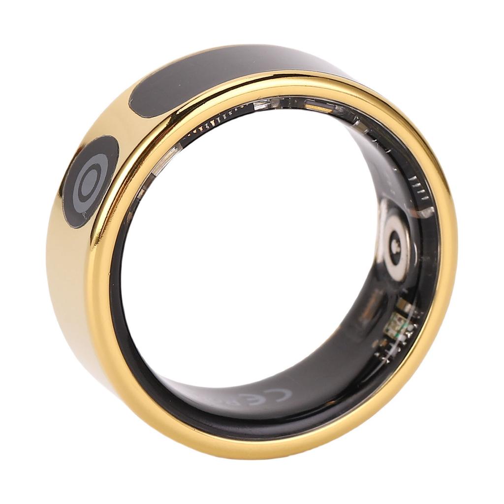 Smart Ring Gold Touch Display Screen Gesture Control IP68 Water Proof Sleep Activity Fitness Tracker Ring Size 8