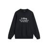 Li Ning Sports Fashion Series Letter Print Pullover Long Sleeve Round Neck Sweatshirt Unisex Sweatshirt Black AWDU799-9