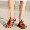 New Fashion Men Summer Leather Shoes Men Beach Sandals Platform Slippers Slip On Flip Flops Fashion