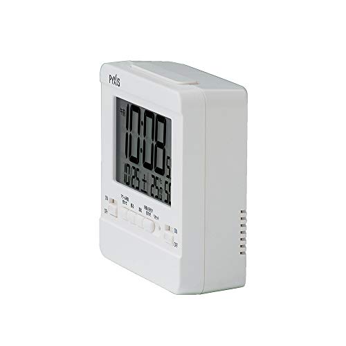 Seiko Clock Table Clock Alarm Clock Wall Clock Digital Temperature and Humidity Display PYXIS Body Size: 9 X 10.5 X 4.2 Cm NR538W